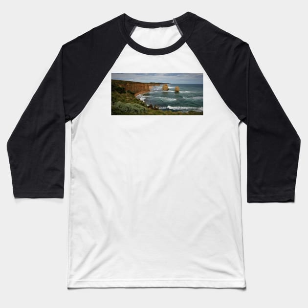 The Twelve Apostle's Panorama Baseball T-Shirt by Andyt